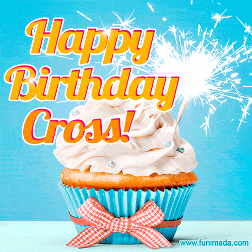 Happy Birthday, Cross! Elegant cupcake with a sparkler.