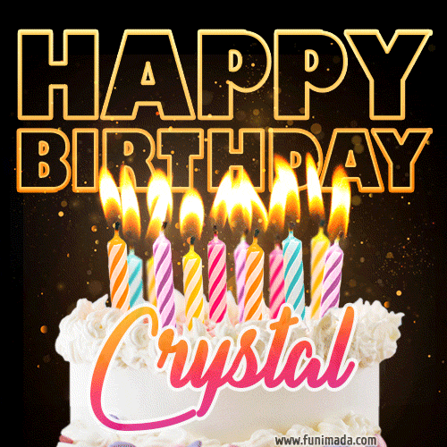 Crystal - Animated Happy Birthday Cake GIF Image for WhatsApp