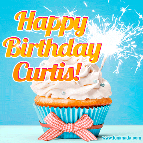 Happy Birthday, Curtis! Elegant cupcake with a sparkler.