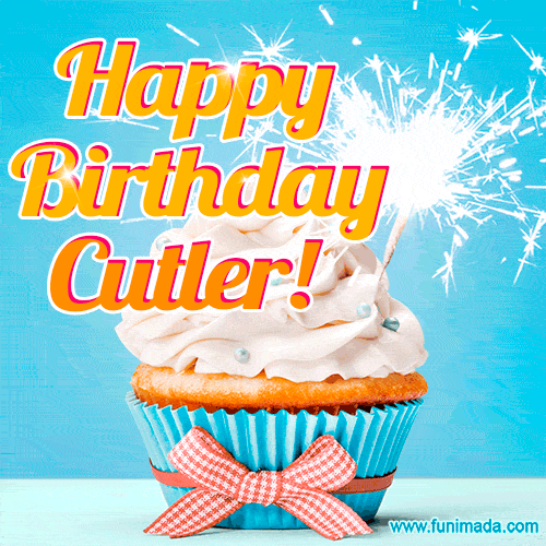 Happy Birthday, Cutler! Elegant cupcake with a sparkler.
