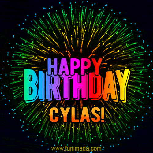 New Bursting with Colors Happy Birthday Cylas GIF and Video with Music