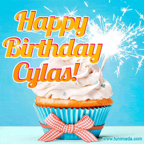 Happy Birthday, Cylas! Elegant cupcake with a sparkler.