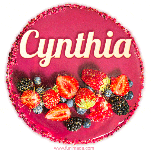 Happy Birthday Cake with Name Cynthia - Free Download