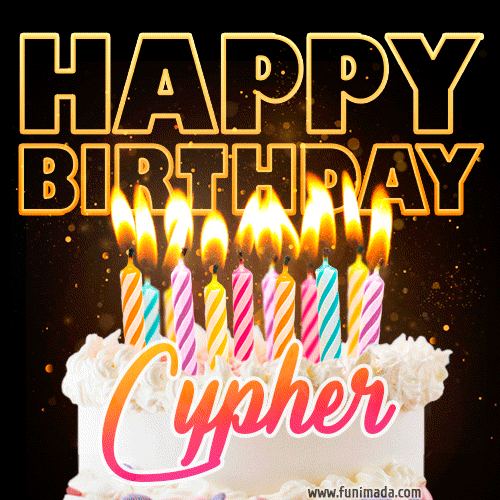 Cypher - Animated Happy Birthday Cake GIF for WhatsApp