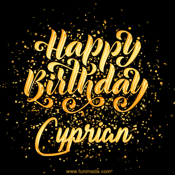 Happy Birthday Card for Cyprian - Download GIF and Send for Free