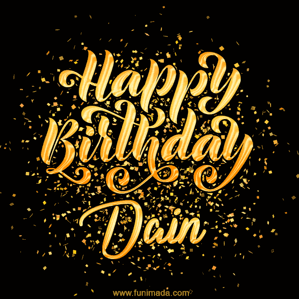 Happy Birthday Card for Dain - Download GIF and Send for Free