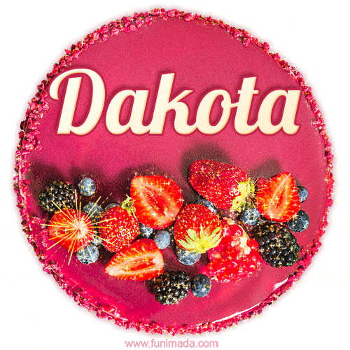Happy Birthday Cake with Name Dakota - Free Download