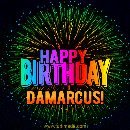 New Bursting with Colors Happy Birthday Damarcus GIF and Video with Music