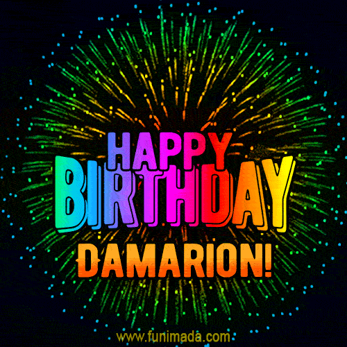 New Bursting with Colors Happy Birthday Damarion GIF and Video with Music