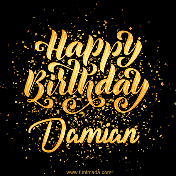 Happy Birthday Card for Damian - Download GIF and Send for Free