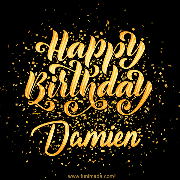 Happy Birthday Card for Damien - Download GIF and Send for Free
