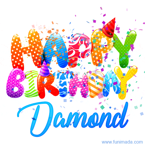 Happy Birthday Damond - Creative Personalized GIF With Name