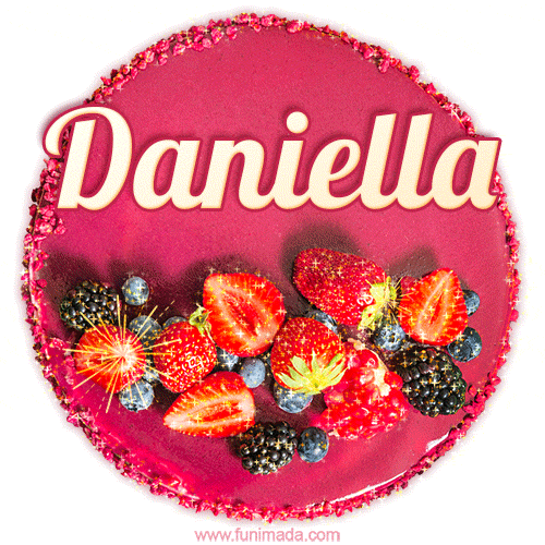 Happy Birthday Cake with Name Daniella - Free Download