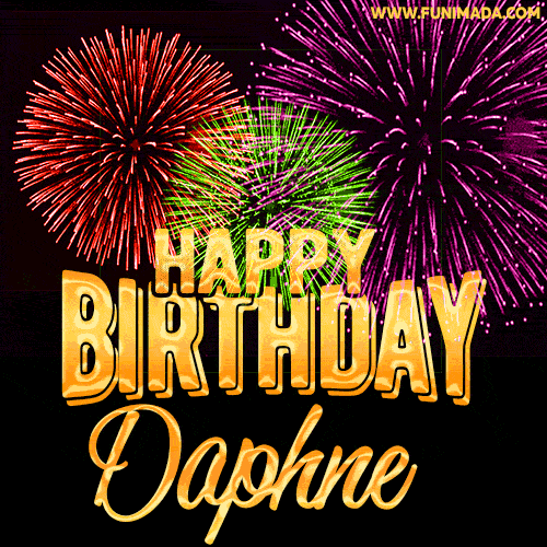 Wishing You A Happy Birthday, Daphne! Best fireworks GIF animated greeting card.