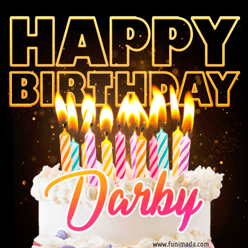 Darby - Animated Happy Birthday Cake GIF for WhatsApp