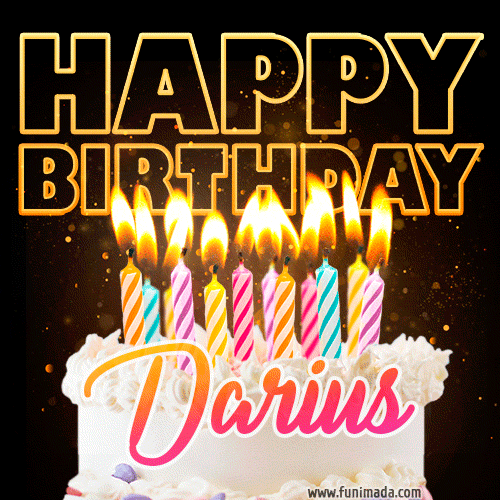 Darius - Animated Happy Birthday Cake GIF for WhatsApp
