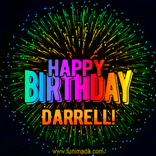 New Bursting with Colors Happy Birthday Darrell GIF and Video with Music
