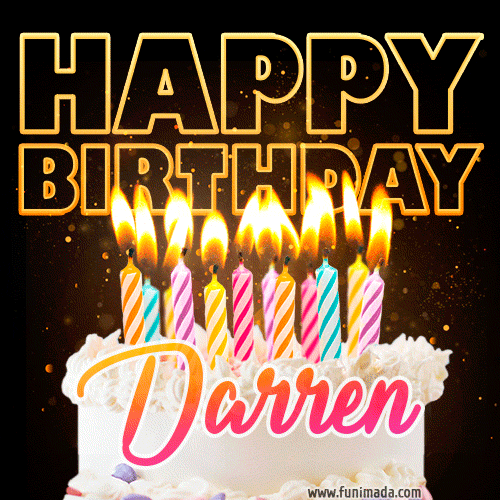 Darren - Animated Happy Birthday Cake GIF for WhatsApp