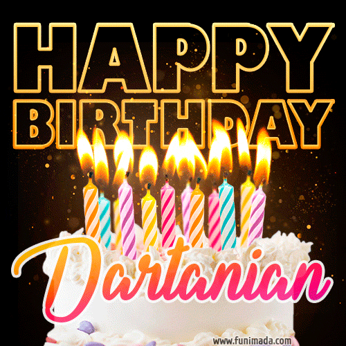 Dartanian - Animated Happy Birthday Cake GIF for WhatsApp