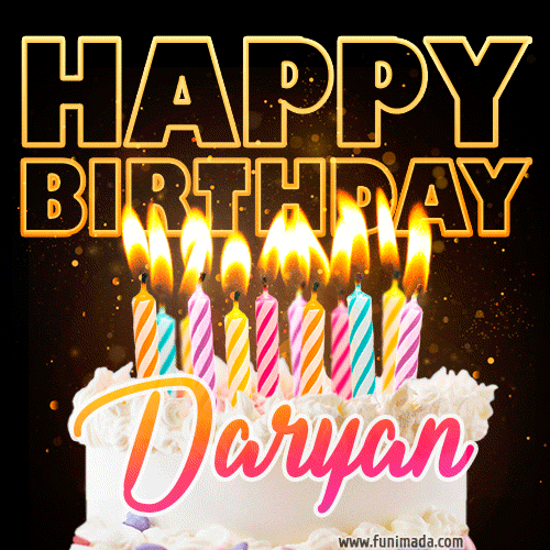 Daryan - Animated Happy Birthday Cake GIF for WhatsApp