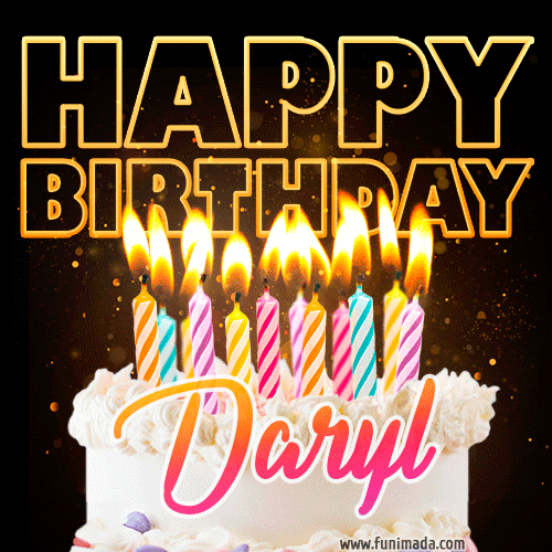 Daryl - Animated Happy Birthday Cake GIF for WhatsApp