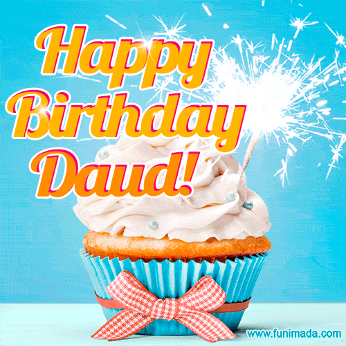 Happy Birthday, Daud! Elegant cupcake with a sparkler.