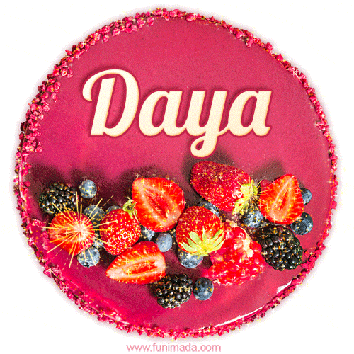 Happy Birthday Cake with Name Daya - Free Download