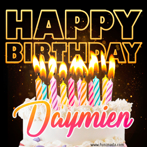 Daymien - Animated Happy Birthday Cake GIF for WhatsApp