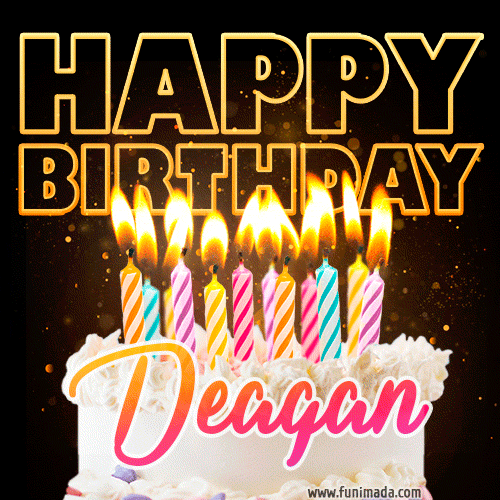Deagan - Animated Happy Birthday Cake GIF for WhatsApp