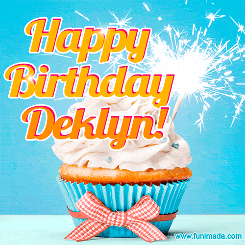 Happy Birthday, Deklyn! Elegant cupcake with a sparkler.