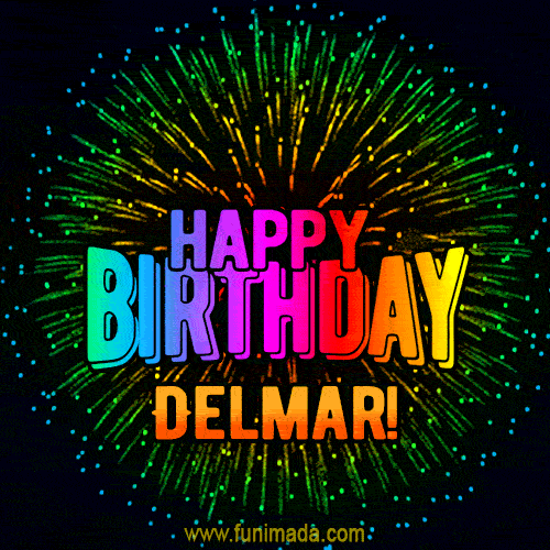 New Bursting with Colors Happy Birthday Delmar GIF and Video with Music