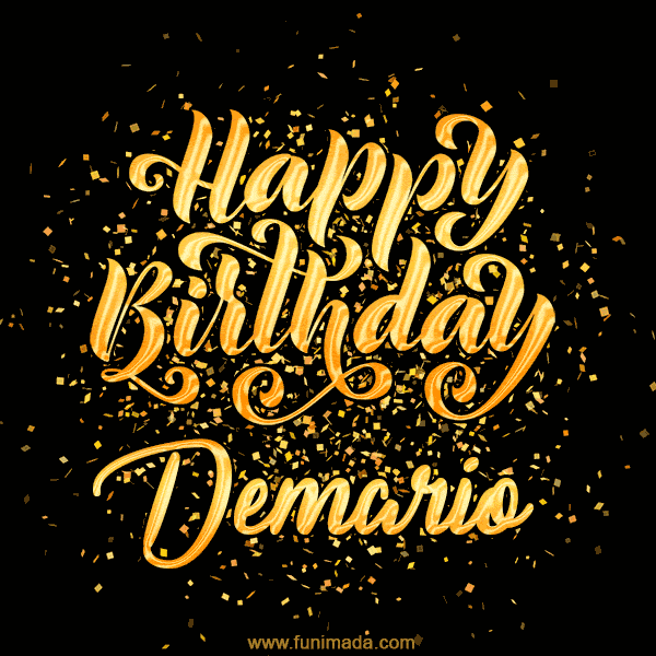 Happy Birthday Card for Demario - Download GIF and Send for Free