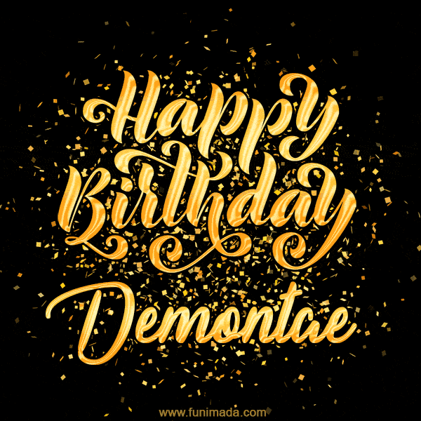 Happy Birthday Card for Demontae - Download GIF and Send for Free