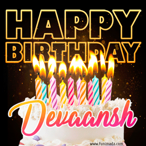 Devaansh - Animated Happy Birthday Cake GIF for WhatsApp