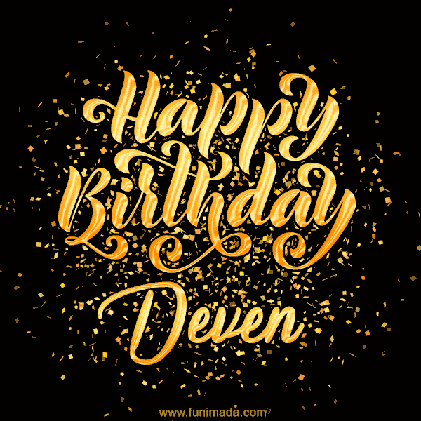 Happy Birthday Card for Deven - Download GIF and Send for Free
