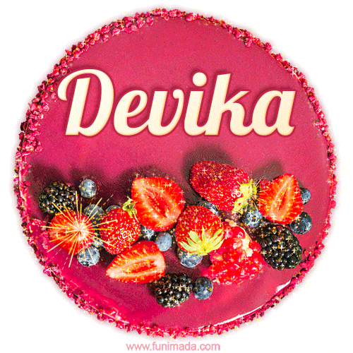 Happy Birthday Cake with Name Devika - Free Download