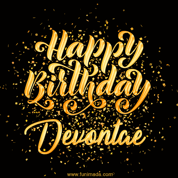 Happy Birthday Card for Devontae - Download GIF and Send for Free