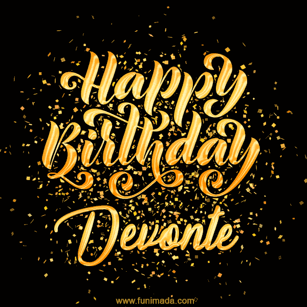 Happy Birthday Card for Devonte - Download GIF and Send for Free