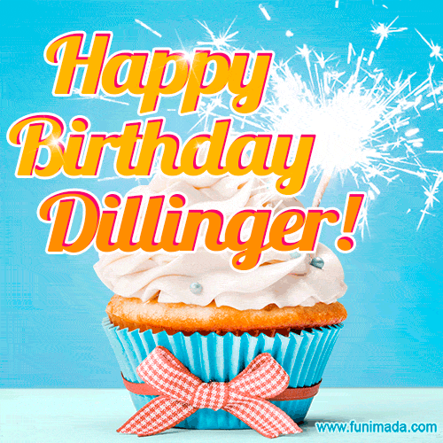 Happy Birthday, Dillinger! Elegant cupcake with a sparkler.