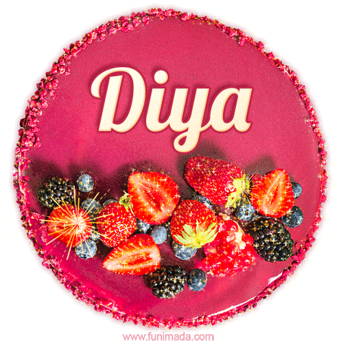 Happy Birthday Cake with Name Diya - Free Download