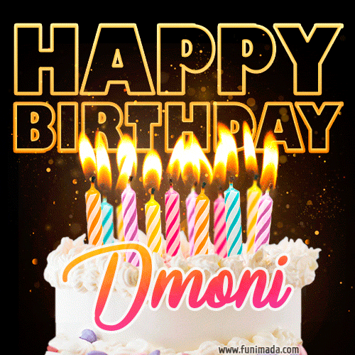 Dmoni - Animated Happy Birthday Cake GIF for WhatsApp