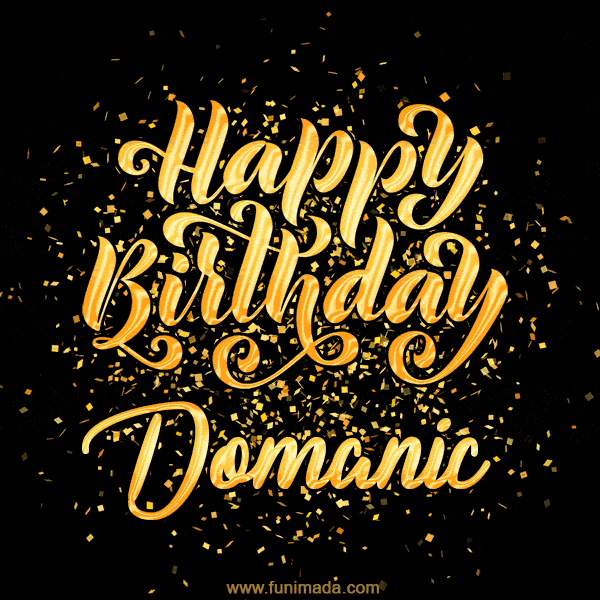 Happy Birthday Card for Domanic - Download GIF and Send for Free