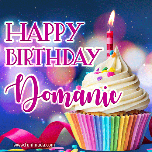 Happy Birthday Domanic - Lovely Animated GIF