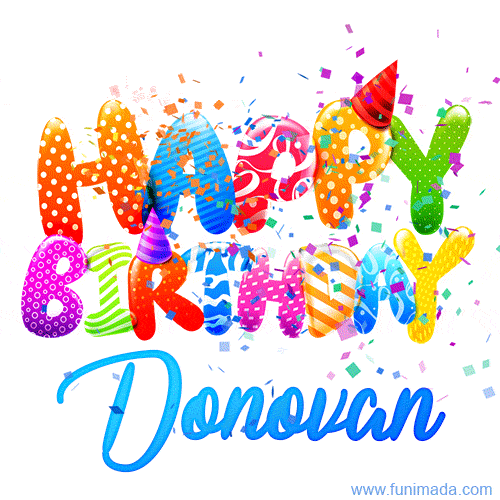 Happy Birthday Donovan - Creative Personalized GIF With Name