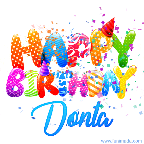 Happy Birthday Donta - Creative Personalized GIF With Name