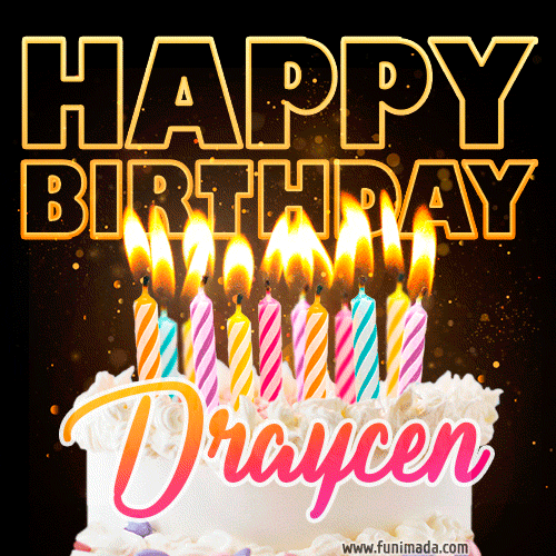 Draycen - Animated Happy Birthday Cake GIF for WhatsApp