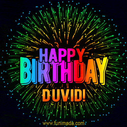 New Bursting with Colors Happy Birthday Duvid GIF and Video with Music