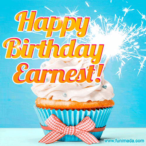 Happy Birthday, Earnest! Elegant cupcake with a sparkler.