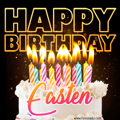 Easten - Animated Happy Birthday Cake GIF for WhatsApp