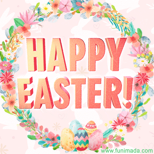 Happy Easter 3D animated text GIF